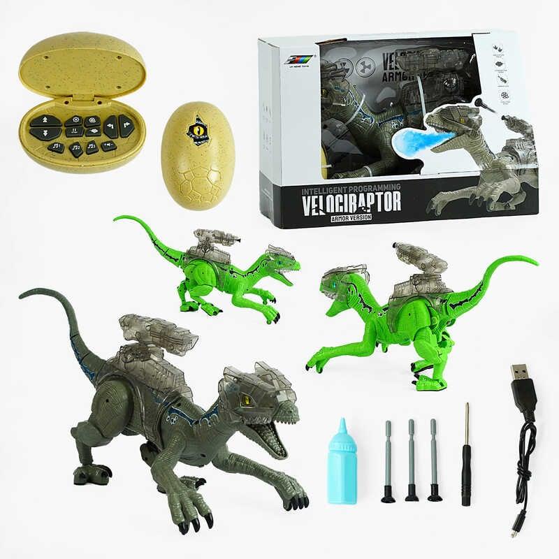Динозавр на радіокеруванні K 35 звук, підсвічування, пускає пару, ходить, гарчить, стріляє, 3 мел...