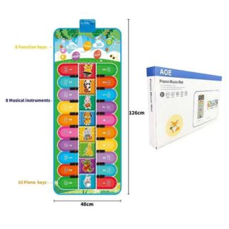Коврик музыкальный 638-13 (24/2) 49 х 3 х 125 см, на батарейках, музыкальные инструменты, ноты, запись, режим памяти, музыка,
