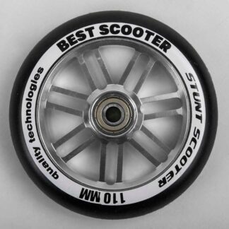 Колесо для трюкового самоката WH - 9604/110 (90) "Best Scooter", цвет СРИБНЫЙ, 110 мм PU, подшипник ABEC-9