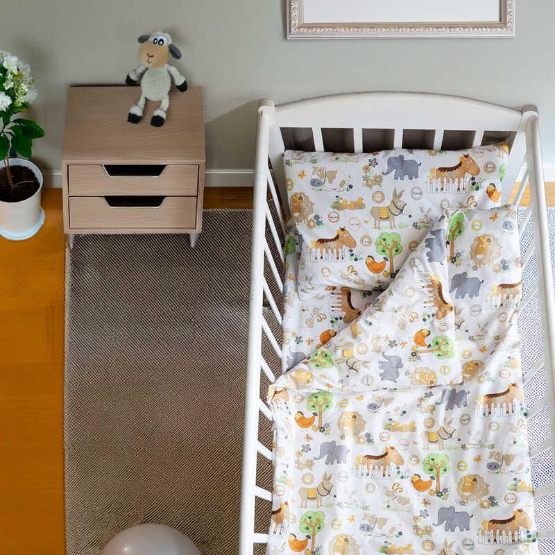 Гр Змінний комплект постільної білизни "Тварини" 94178 тканина РАНФОРС, розмір 120*60 см "Bimbo"