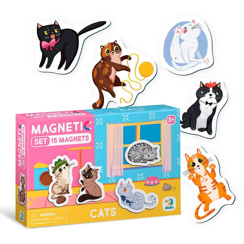 Гр Набір магнітів "Котики" 200258 "DoDo", 15 магнітів, в коробці