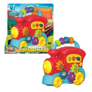 Гра "Поїзд знань" 49454 (36/2) "WToys",  ОЗВУЧУВАННЯ УКРАЇНСЬКОЮ МОВОЮ,  намистини, ноти, казки, слова, цифри, пісні, цікаві