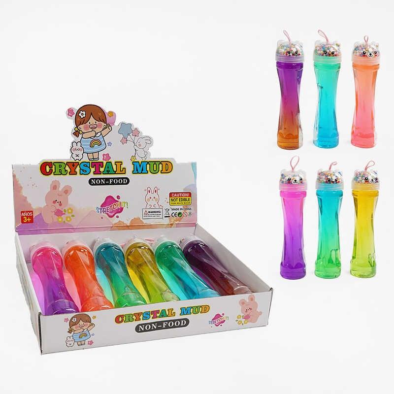 Лизун C 68873 ЦІНА ЗА 6 ШТУК В БЛОЦІ, глітер, пінопластові кульки, в коробці