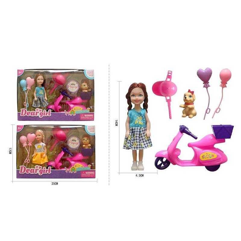 Лялька L 5-19 2 види, 14 см, аксесуари, в коробці