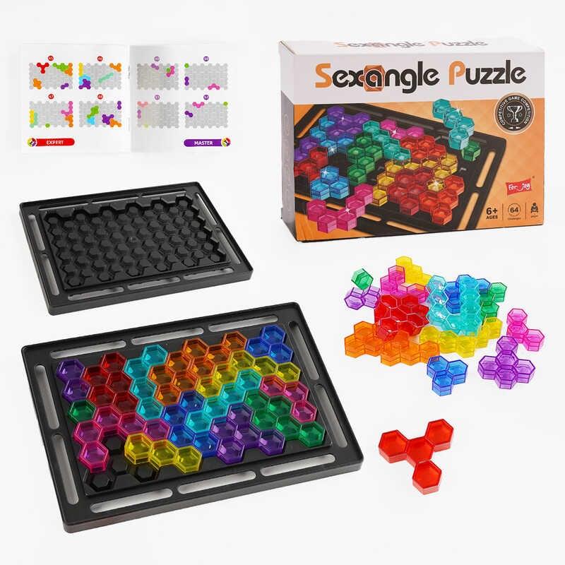 Логічна гра 929-34 двостороннє поле, 16 кольорових елементів, інструкція із завданнями, в коробці