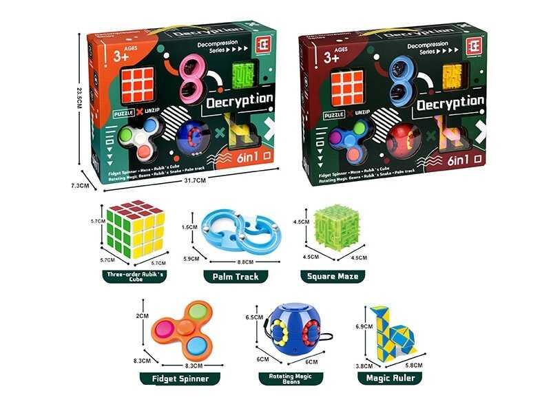 Логічна гра F 401 2 види, 6 в 1, в коробці