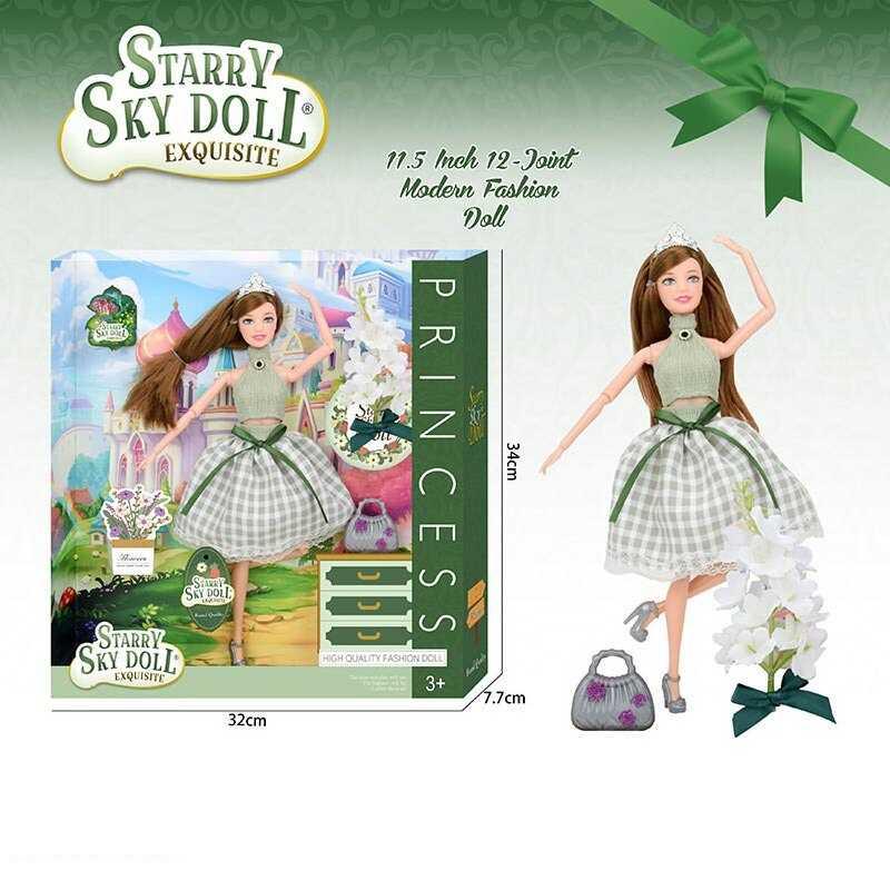 Лялька SK 027 D діадема, сумочка, букет квітів, висота 30 см, в коробці