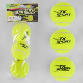 М`яч для тенісу C 40194 (80) "TK Sport" 3шт , d=6см