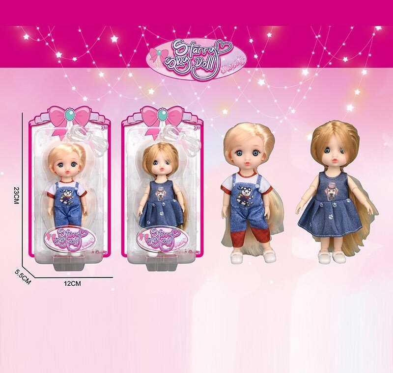 Лялька SK 095 C 2 види, висота: 16 см, імітація скляних очей, шарнірні суглоби, на листі