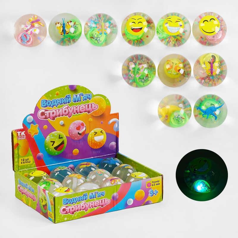 М`яч стрибун C 58471 “TK Group”, ЦІНА ЗА 12 ШТУК В БЛОЦІ, підсвічування, діаметр 6.5 см