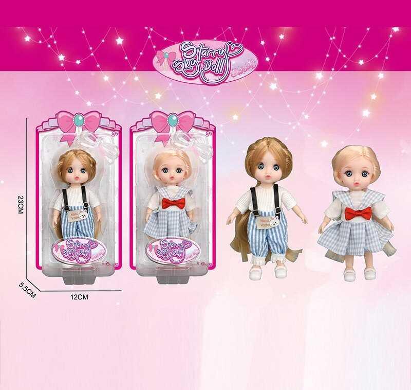 Лялька SK 103 A 2 види, висота: 16 см, імітація скляних очей, шарнірні суглоби, на листі