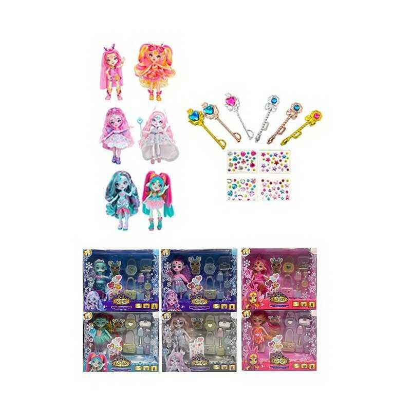 Лялька TK 2042 15 см, шарнірні суглоби, аксесуари, наліпки, в коробці, ВИДАЄТЬСЯ МІКС ВИДІВ