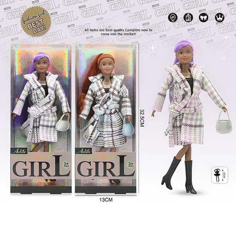 Лялька WX 256-1 2 види, 30 см, сумочка, шарнірні суглоби, знімний одяг, прошите волосся, в коробці