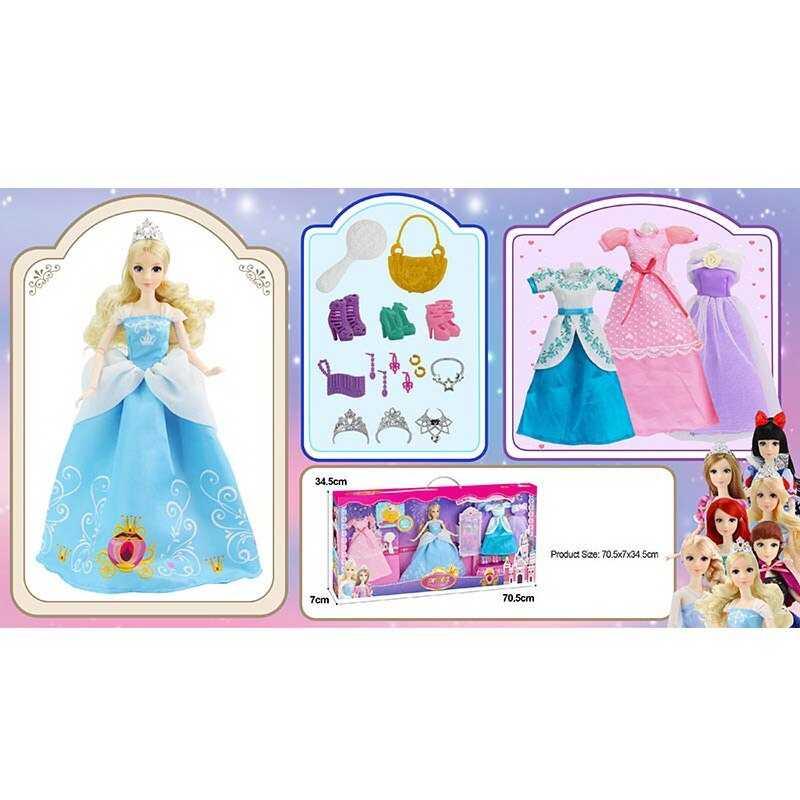 Лялька з аксесуарами 91061 B висота 30 см, діадеми, сережки, намиста, сумочки, гребінець, сукні,...