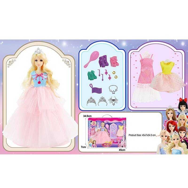 Лялька з аксесуарами 91062-5 висота 30 см, діадеми, сережки, намиста, сумочка, гребінець, сукні,...