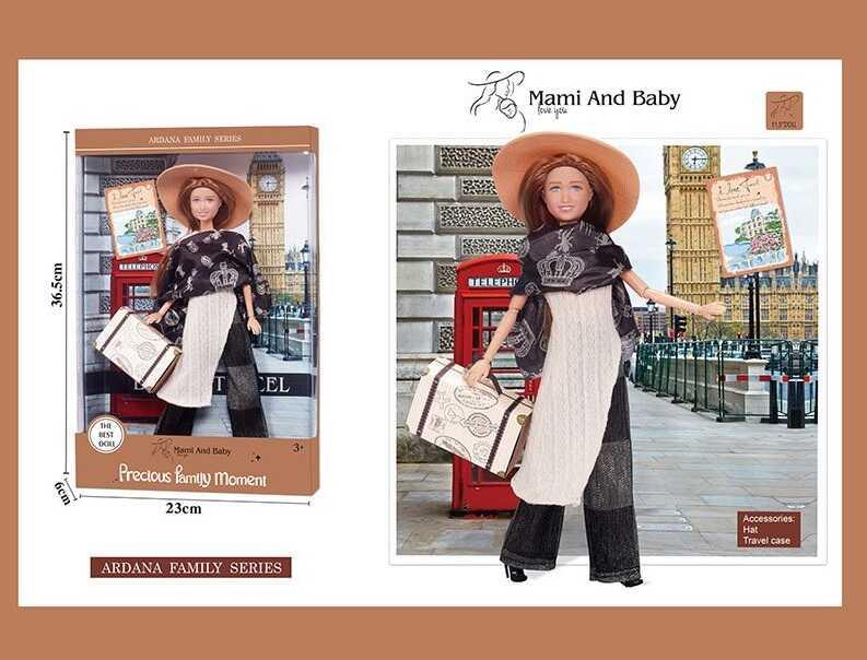 Лялька A 791-2 , висота 30 см, шарнірні суглоби, капелюх, взуття, в коробці