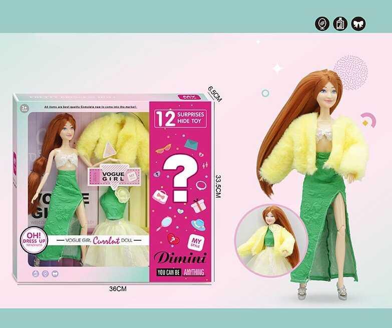 Лялька DMN 02 F висота 30 см, зйомне взуття, одяг, 12 аксесуарів, в коробці