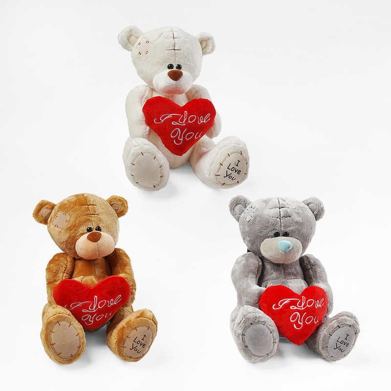 М`яка іграшка M 17963 3 види, “Ведмедик”, висота 28 см, синтепоновий наповнювач, ВИДАЄТЬСЯ МІКС В...