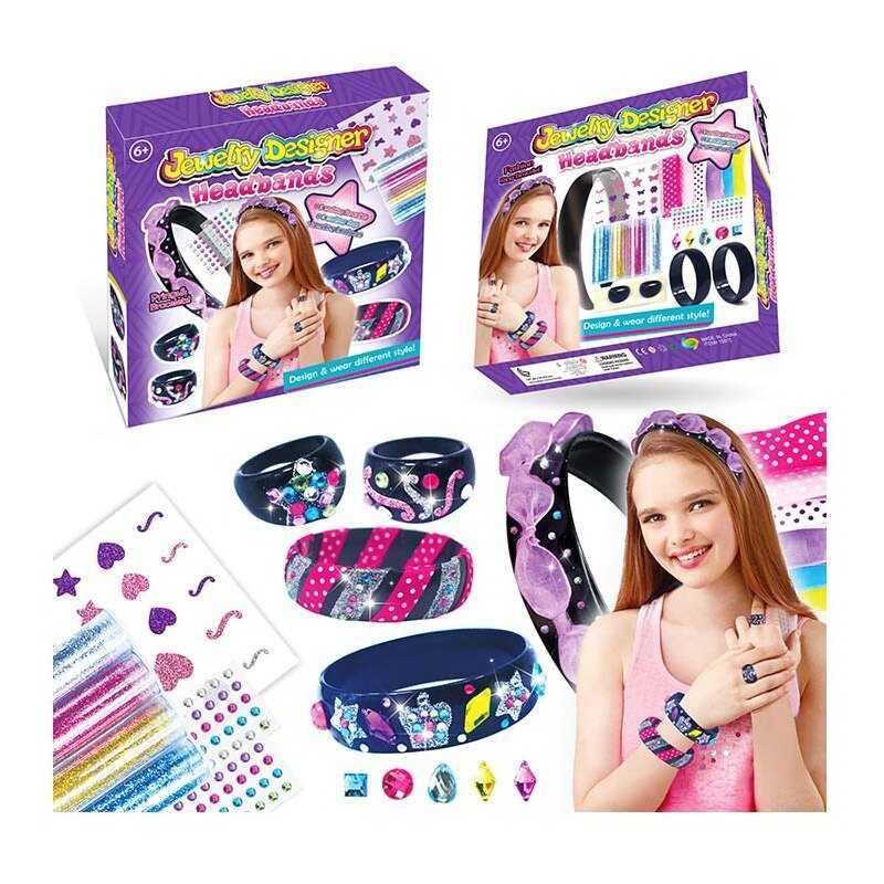 Набір браслетів 15010 браслети, ремінці, каблучки, блискітки, камінці, наліпки, в коробці