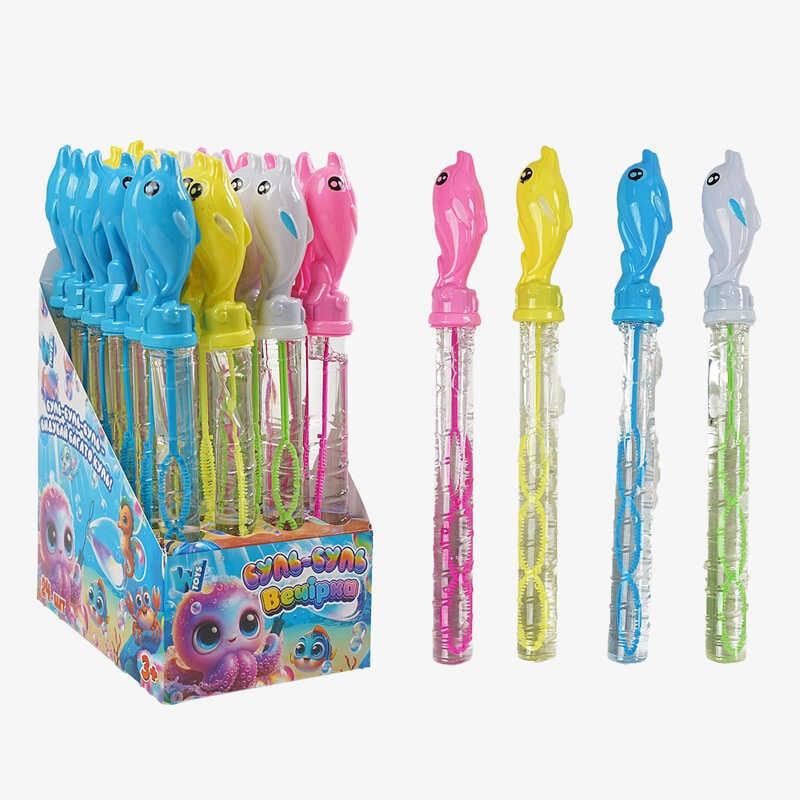 Мильні бульбашки TC 11708 "WToys", ЦІНА ЗА 24 ШТУКИ В БЛОЦІ, "Дельфінчик", висота 25см, в коробці