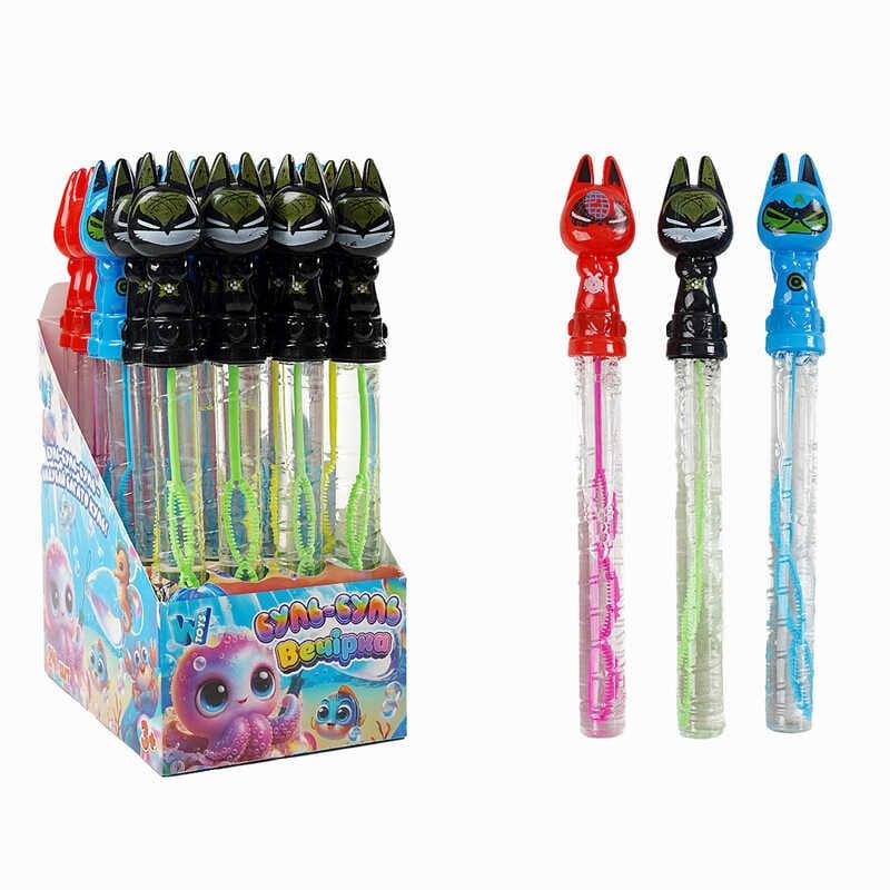 Мильні бульбашки TC 93020 "WToys", ЦІНА ЗА 24 ШТУКИ В БЛОЦІ, "Герой", висота 25см, в коробці