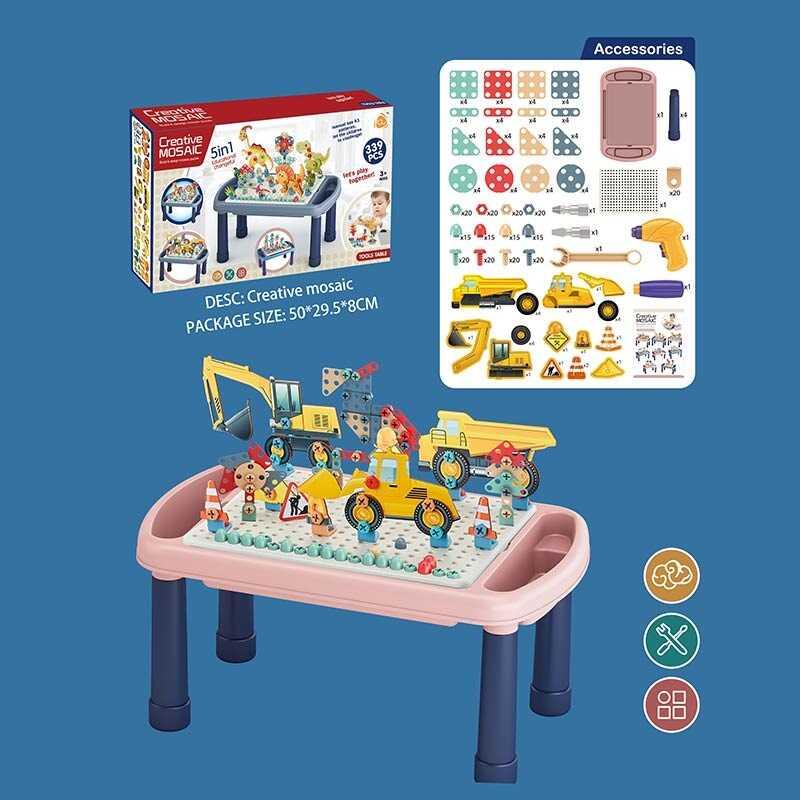 Мозаїка 636-10 C 339 деталей, таця, столик, електрична викрутка, інструменти, картонні елементи,...
