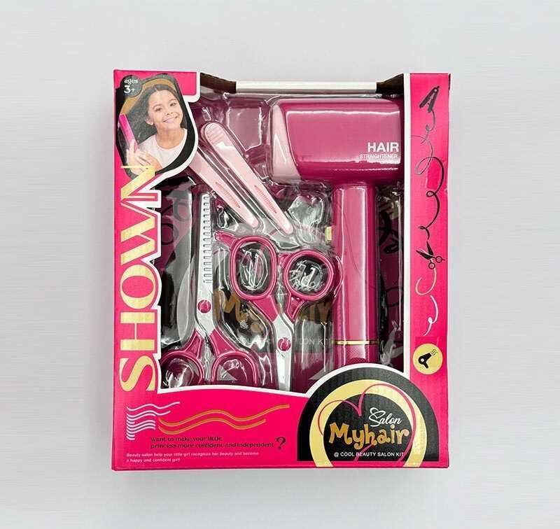 Набір перукаря 2805-7 функціональний фен, підсвічування, 2 пари ножиць, затискачі, в коробці