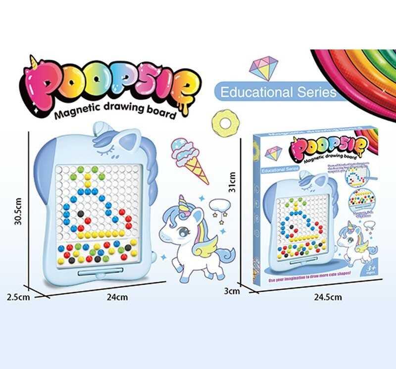 Магнітна мозаїка 679 стилус, кольорові кульки, книжка із завданнями, розмір - 23,5х2х30 см, у кор...