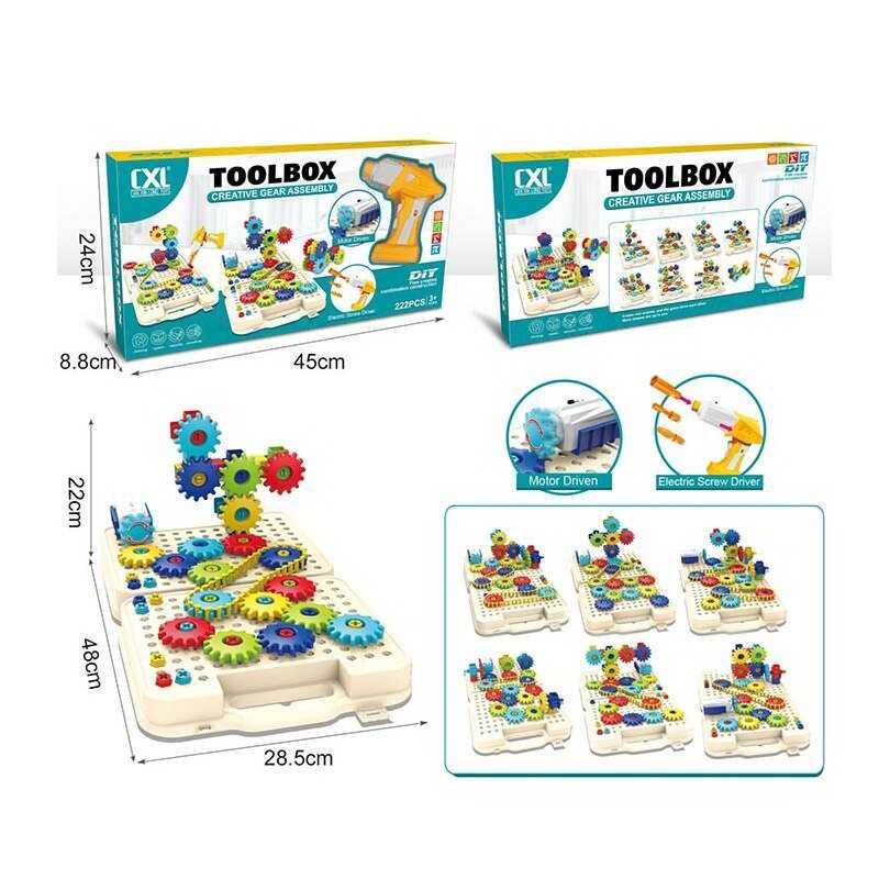 Мозаїка CXL 200-70 A 222 деталі, шуруповерт, знімний мотор, реверс, в коробці