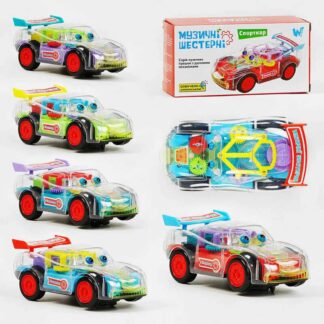 Машина на батарейках 56350 (96) "WToys", 5 видів, ОЗВУЧУВАННЯ УКРАЇНСЬКОЮ МОВОЮ, світло, звук, рухомі елементи, прозорий корпус,