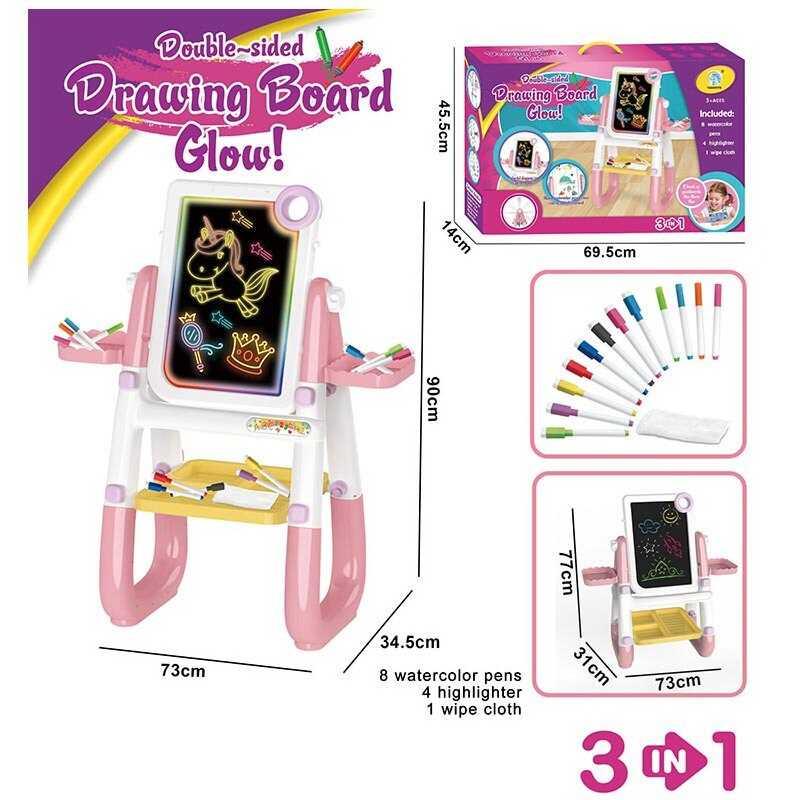 Мольберт YM 2216 A на батарейках, підсвічування, 3 в 1, в коробці