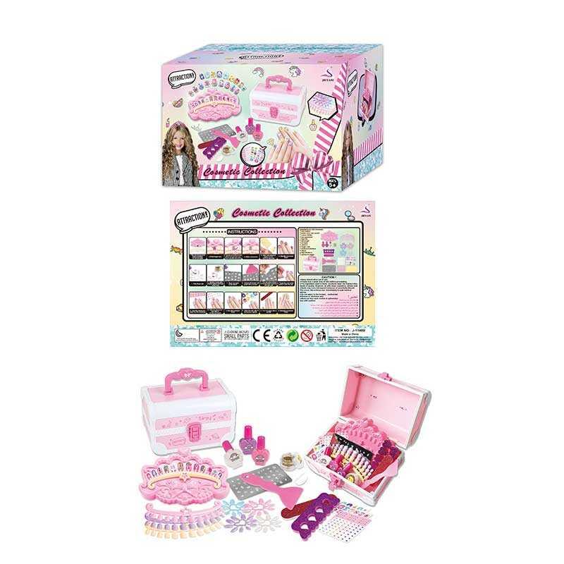 Набір для манікюру J 1148 B лаки, накладні нігті, набір для стемпінгу, підставка, розділювач для...