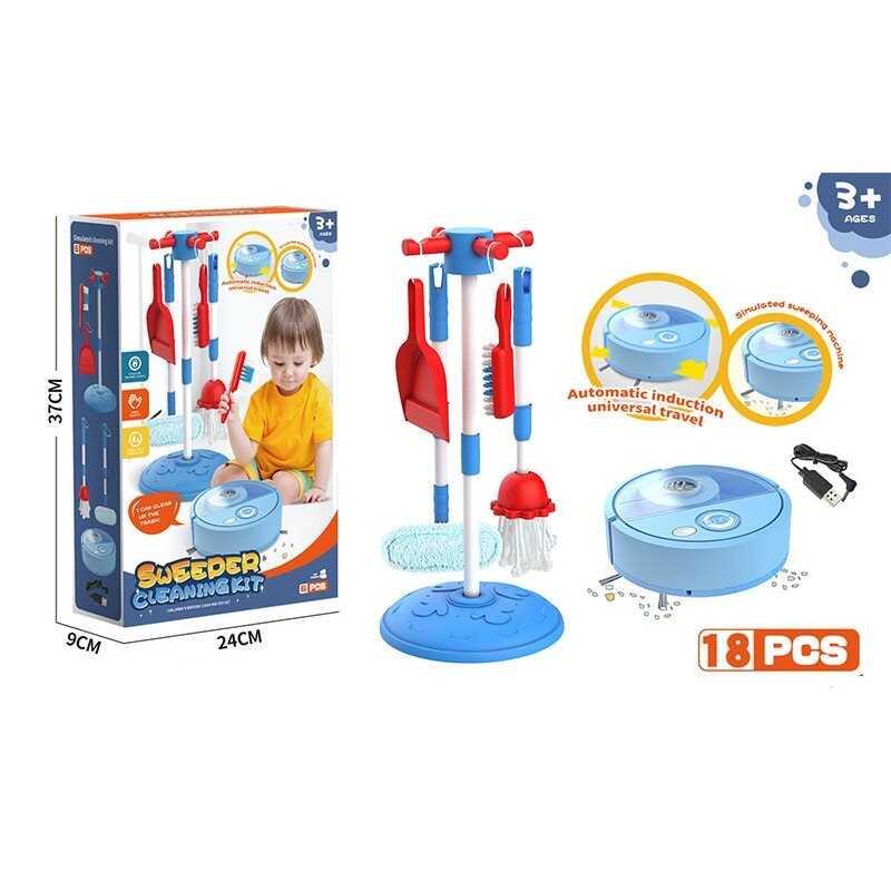 Набір для прибирання 398-8 20 предметів, пилосос працює від акумулятора 3.7 V, USB-зарядка, швабр...