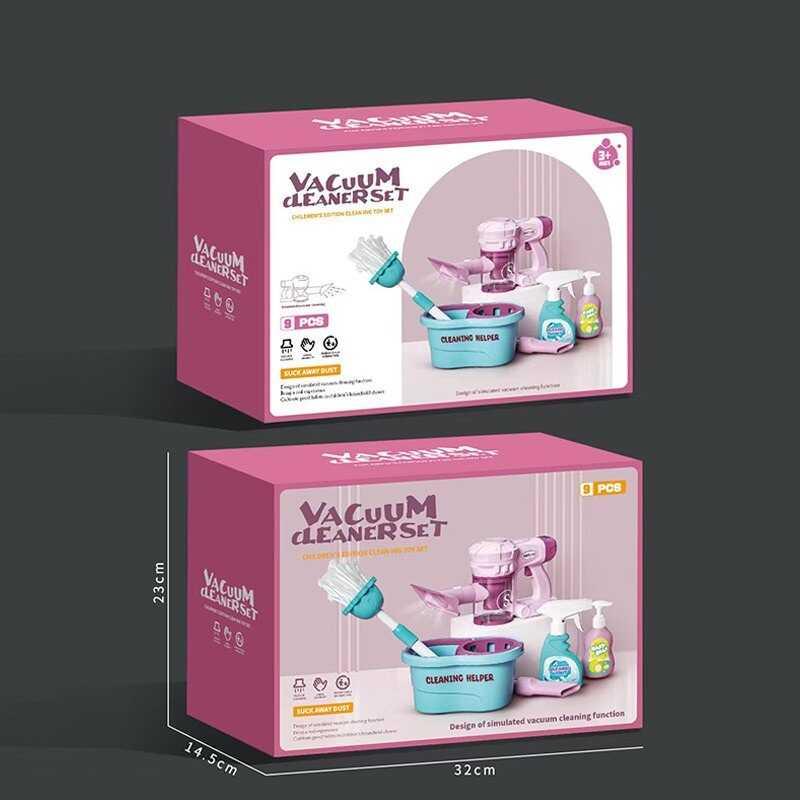 Набір для прибирання 688-6 пилосос на батарейках, відро, щітка, пляшечки для миючих засобів, в ко...