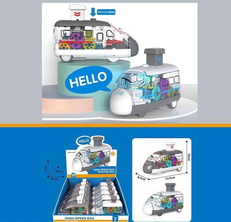 Набір потягів HY 609 підсвічування, заводний механізм, шестерінки обертаються, ЦІНА ЗА 10 ШТУК В...