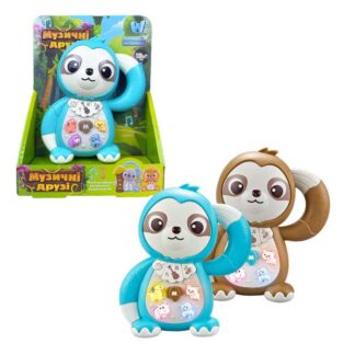 Музична іграшка 99186 (120/2) "WToys", "ЛІНИВЕЦЬ", , УКРАЇНСЬКЕ ОЗВУЧУВАННЯ, пісні, казки, віршики, світло, цифри, звуки тварин,