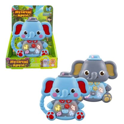 Музична іграшка 99186 (120/2) "WToys", "СЛОНИК", , УКРАЇНСЬКЕ ОЗВУЧУВАННЯ, пісні, казки, віршики, світло, цифри, звуки тварин,