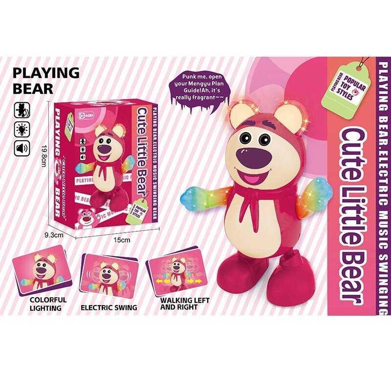 Музична іграшка QF 03-18 “Ведмежа”, підсвічується, музика, танцює, має 2 режими, на батарейках, в...