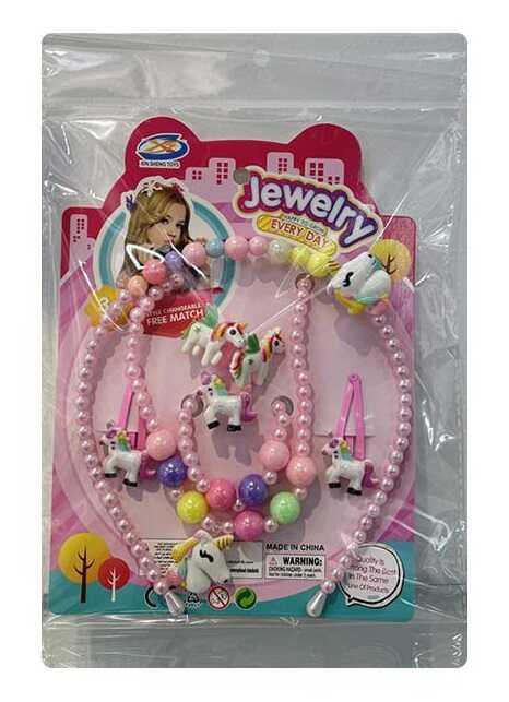 Набір прикрас A 6-15 намисто, обруч, 2 заколки, каблучка, пара сережок, браслет, в пакеті