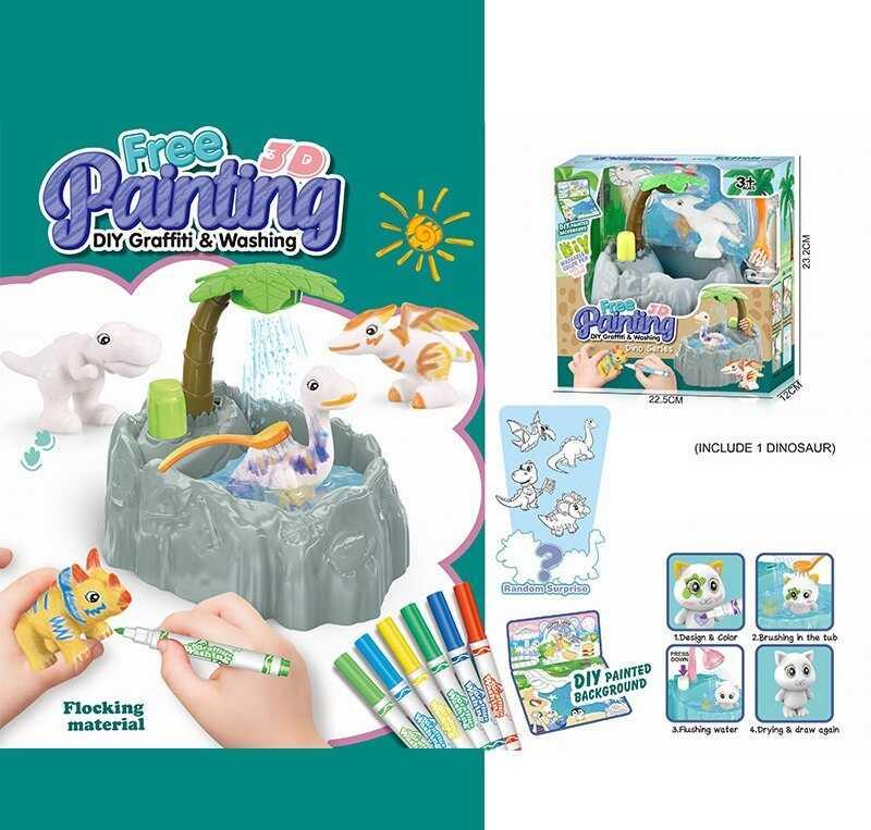 Набір для творчості 826 флоксова фігурка тварини, помпова подача води, 6 кольорових фломастерів,...