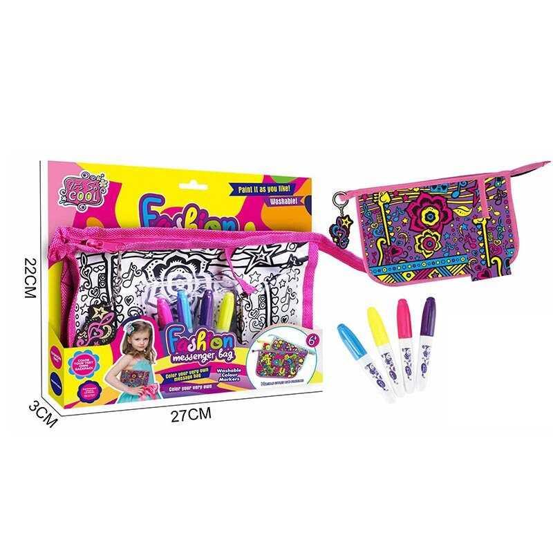 Набір для творчості JX 20112-3 4 маркери для тканини, сумочка, в коробці