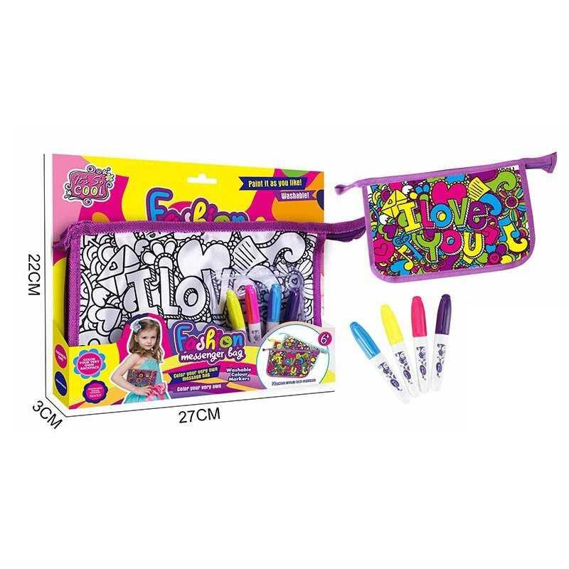 Набір для творчості JX 20112-5 4 маркери для тканини, сумочка, в коробці