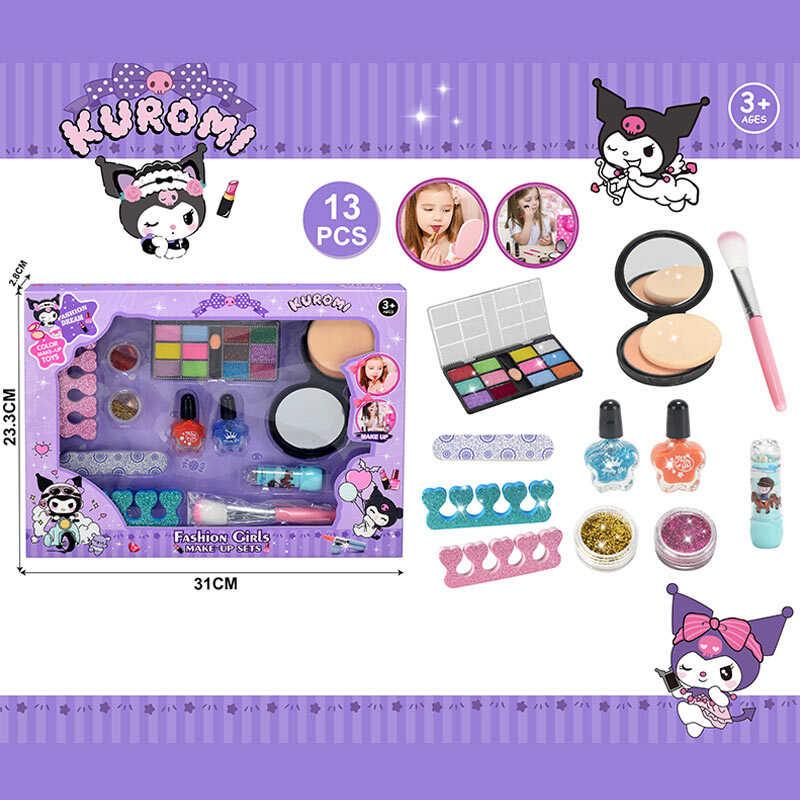 Набір косметики 765-4 C тіні, аксесуари для манікюру, лак, пудра, пензлик, блискітки, бальзам, в...