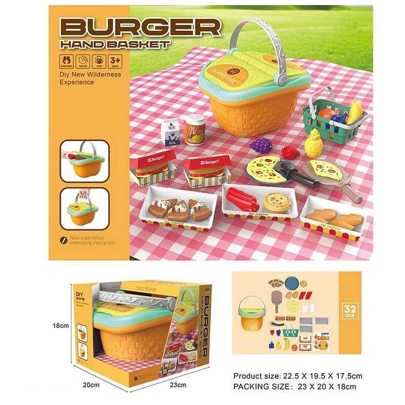 Набір продуктів 20 V 09 32 елементи, кошик з ручкою, наліпки, в коробці