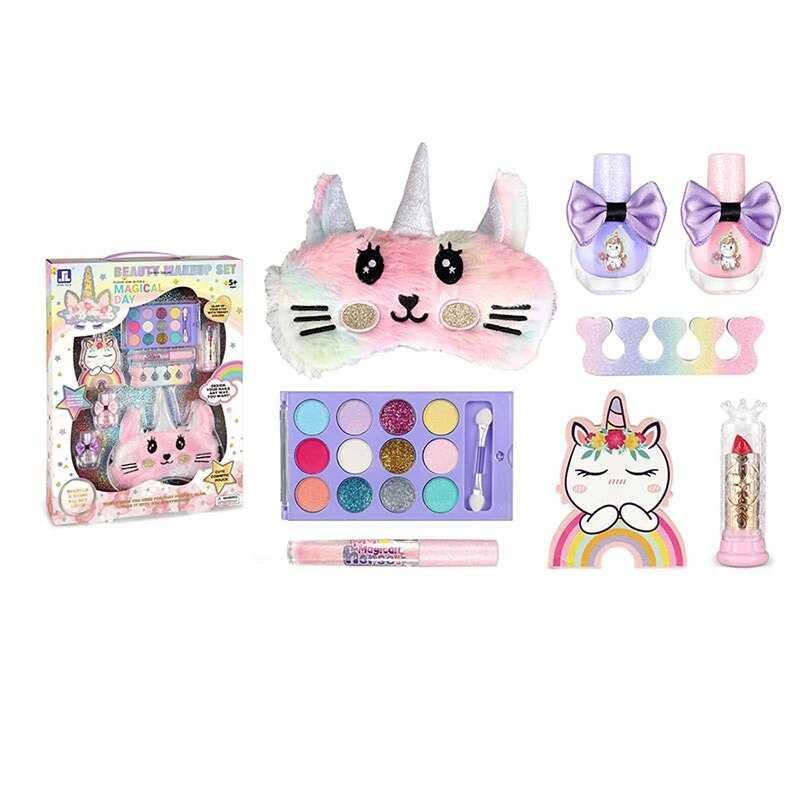 Набір косметики ZR 17 C тіні, глітер, помада, блиск для губ, аксесуари для манікюру, лак, масочка...