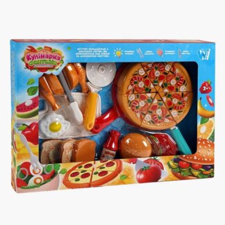Набір продуктів “Кулінарна фантазія” 10455 (36/2) "WToys", 24 елементи, продукти на липучках, дошка для нарізання, ніж, сендвіч,