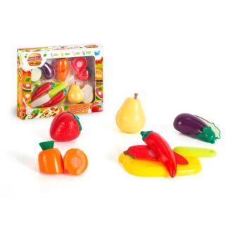 Набір продуктів “Кулінарна фантазія” 22260 (96/2) "WToys", 12 елементів, овочі та фрукти на липучках, дошка для нарізання, ніж, в