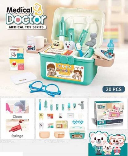 Набір лікаря PT 2 B (36/2) "Doctor Medical", 20 елеметів, помпове накачування, колір зелений, у коробці