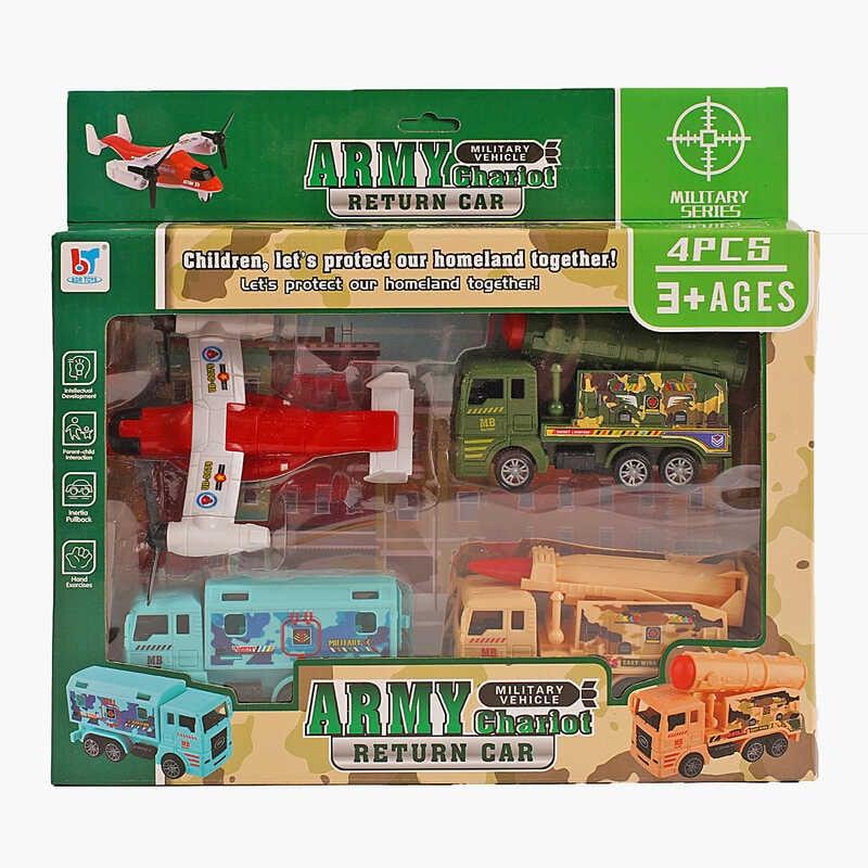 Набір спецтехніки 05-8 військові машини, інерційний механізм, в коробці