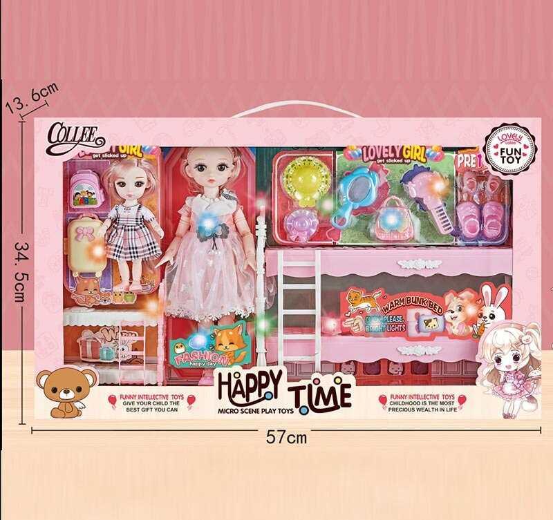 Набір ляльок 2027-18 2 ляльки, шарнірні суглоби, імітація скляних очей, підсвічування, аксесуари,...